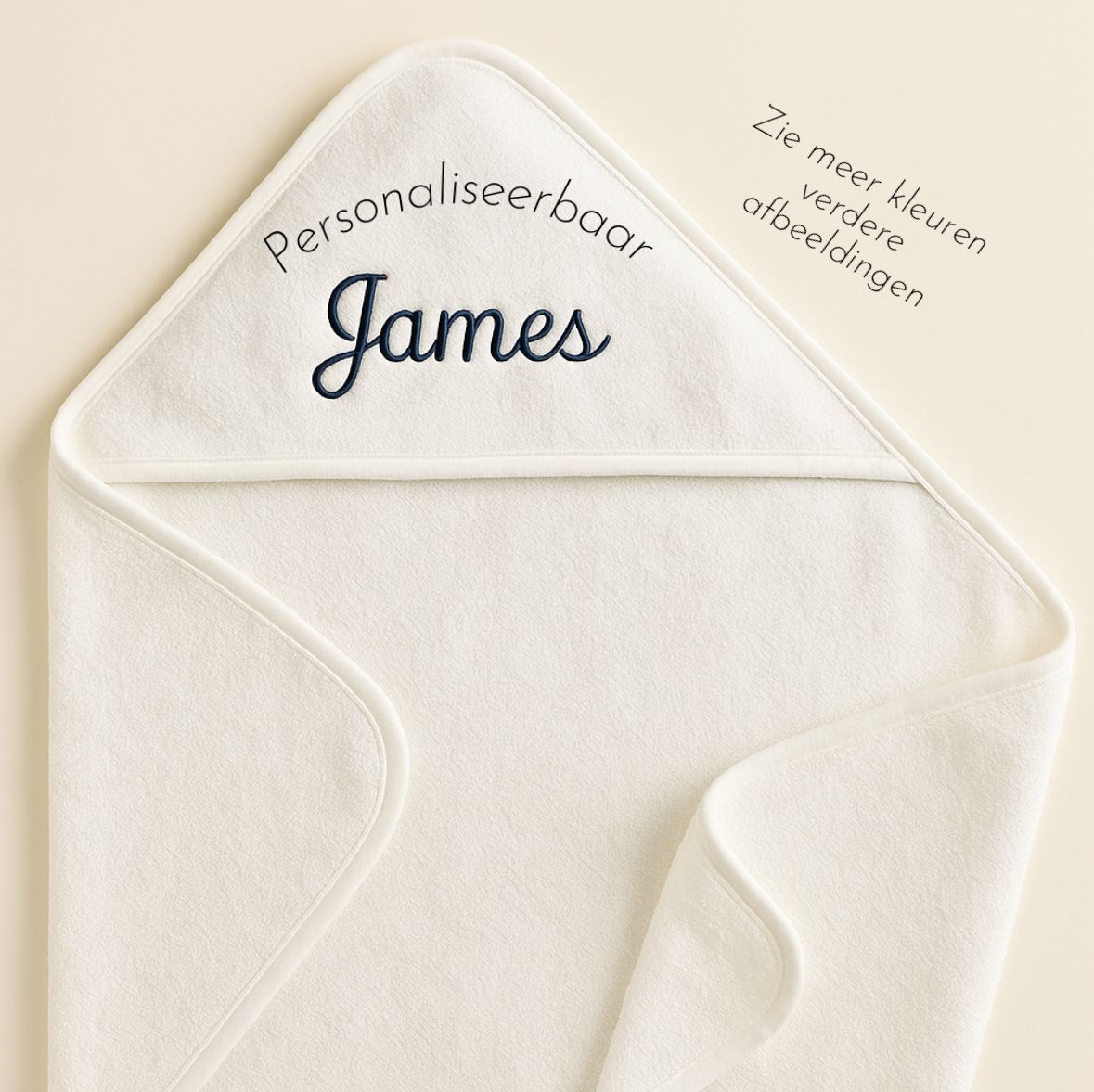 Grote zachte baby badcape wikkeldoek XL, gepersonaliseerd met naam geborduurd – ideaal kraamcadeau