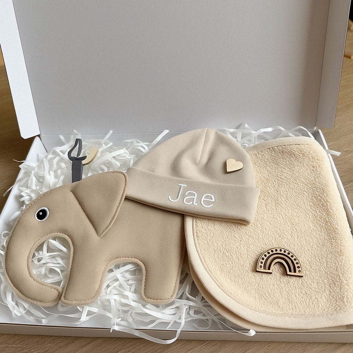 Kraamcadeau Unisex – Gepersonaliseerd Babyshower Cadeau Set met Naam naar keuze