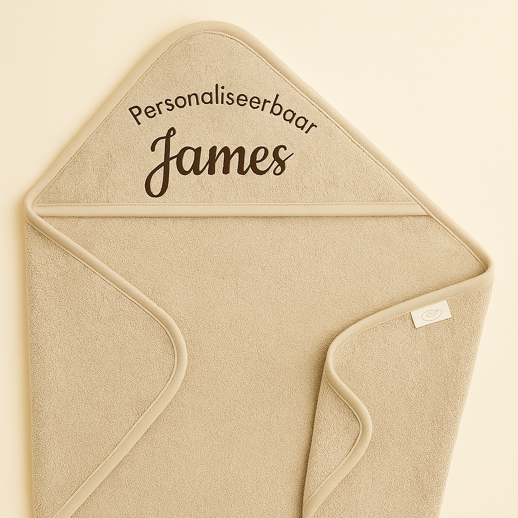 Baby peuter badcape wikkeldoek XL 100x100 cm Creme