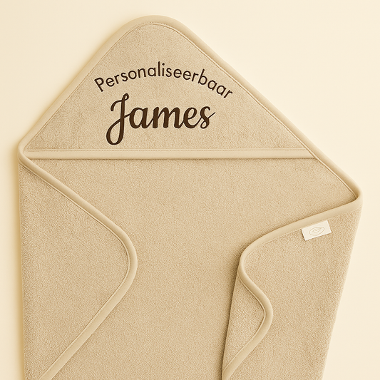 Baby peuter badcape wikkeldoek XL 100x100 cm Creme