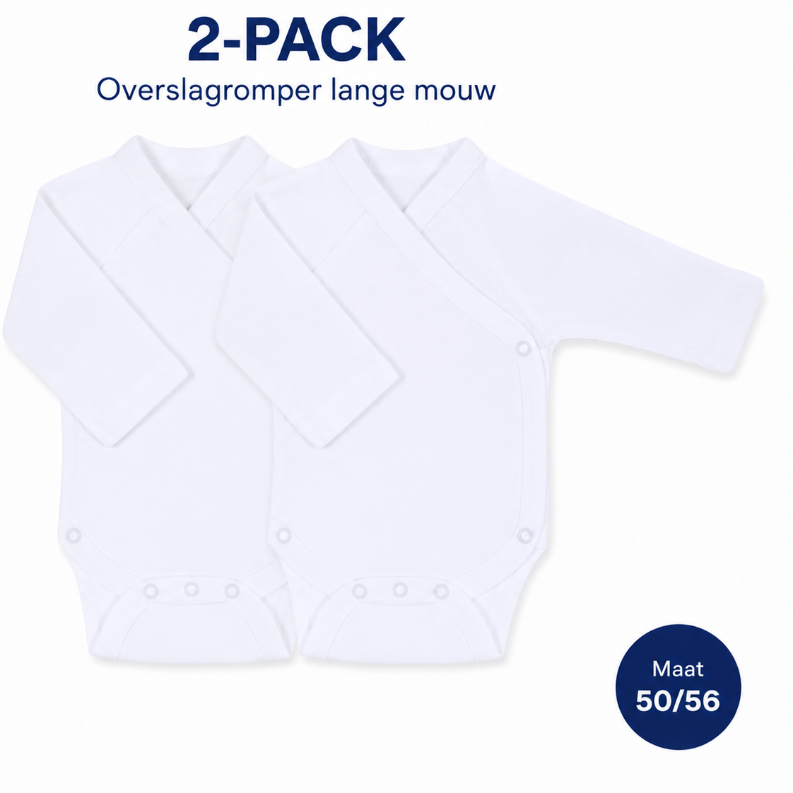 Witte Overslag Rompers Baby 2 pack