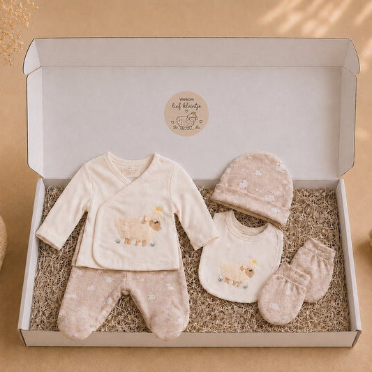 Baby Giftset 5-delig Schaapje Zand – 0-3 maanden - Blij Eitje