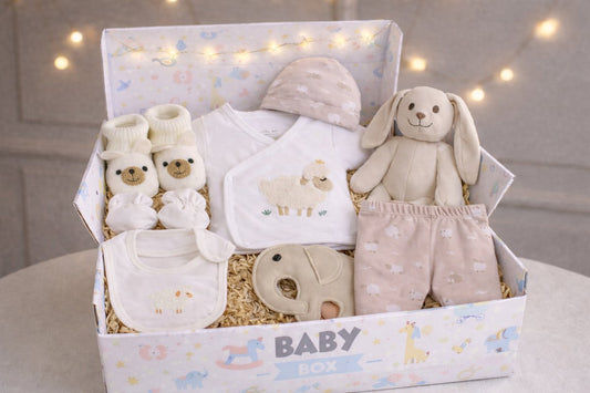 Baby Giftset Schaapje 8-delig – Kraamcadeau Jongen of Meisje | 0-3 Maanden - Blij Eitje