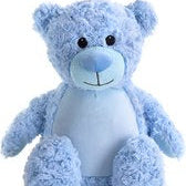 Tummie Beer blauw 42 cm gepersonaliseerd met naam geborduurd – zachte knuffel voor geboorte of verjaardag